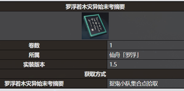 《星穹鐵道》羅浮若木災(zāi)異始末考摘要書籍收錄